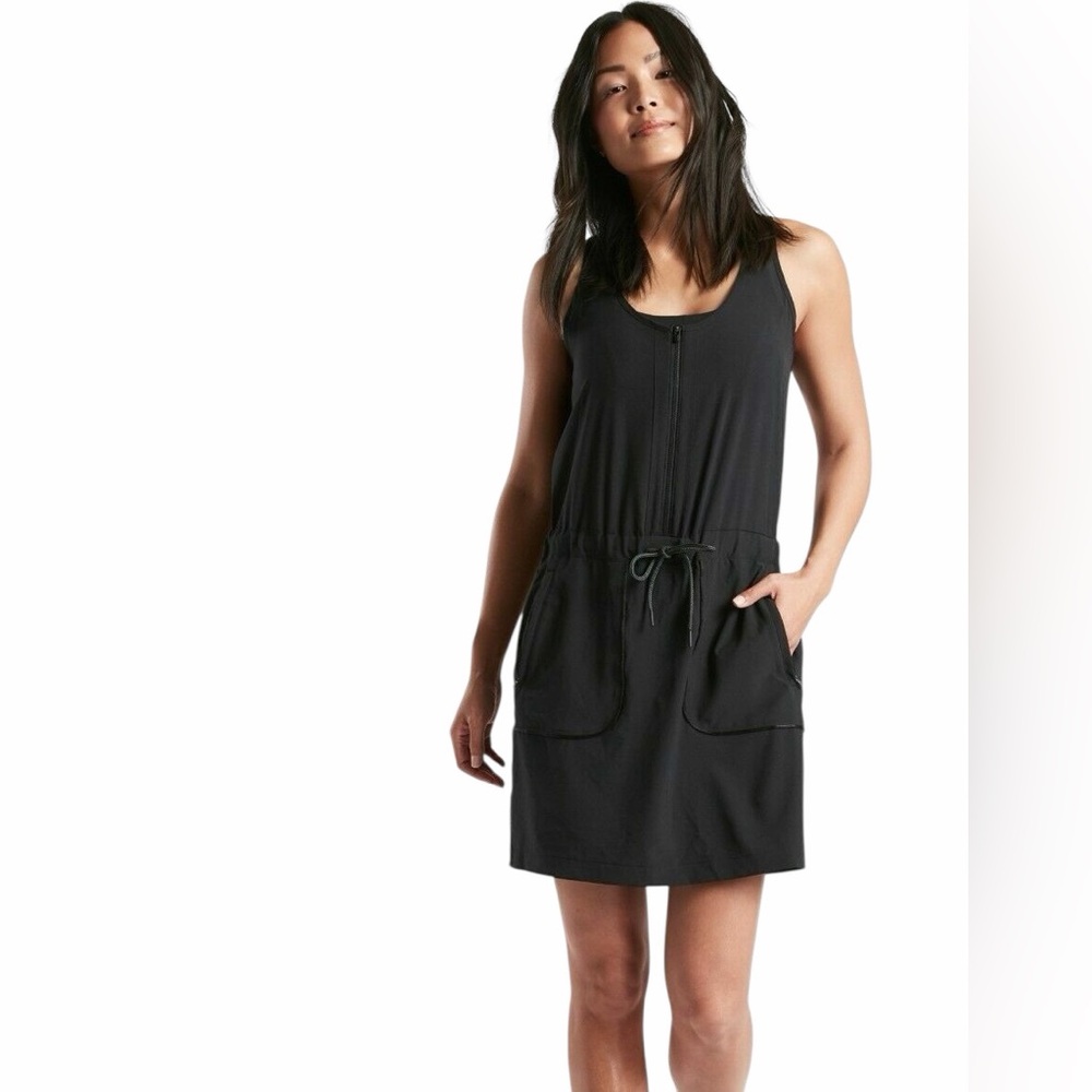 Athleta – Expedition Skort Dress – Black Zip Front Utility – Sz. 8